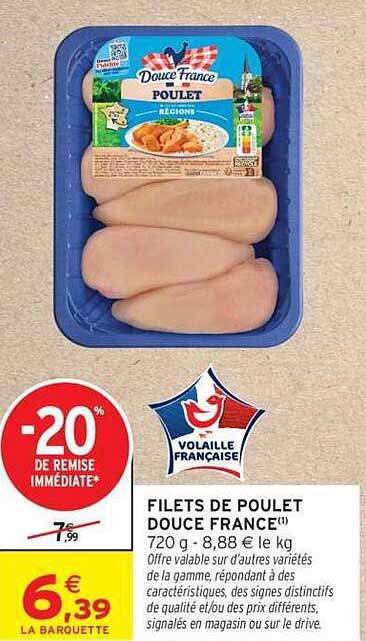 FILETS DE POULET DOUCE FRANCE