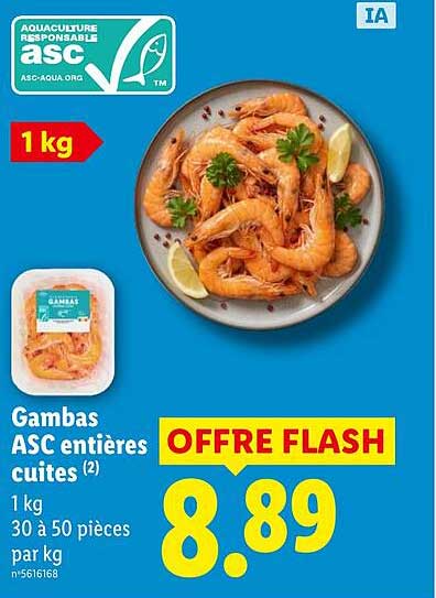 Gambas ASC entières cuites