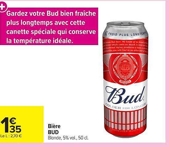 Gardez votre Bud bien fraîche plus longtemps avec cette canette spéciale qui conserve la température idéale.