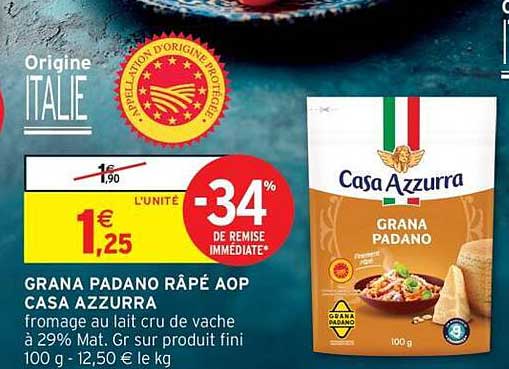 GRANA PADANO RÂPÉ AOP CASA AZZURRA