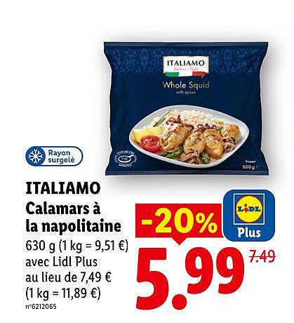 ITALIAMO Calamars à la napolitaine