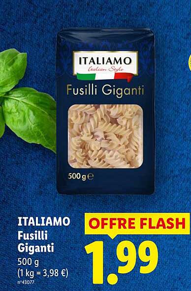 ITALIAMO Fusilli Giganti 500 g (1 kg = 3,98 €) n°43077
