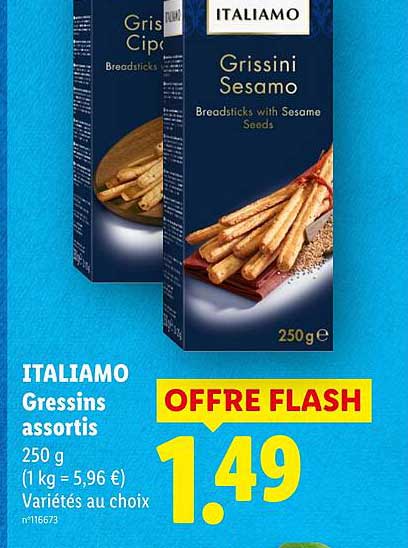 ITALIAMO Gressins assortis 250 g Variétés au choix