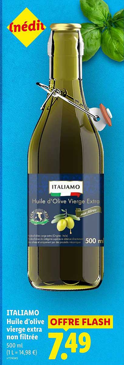 ITALIAMO Huile d'olive vierge extra non filtrée 500 ml