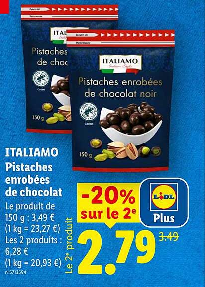ITALIAMO Pistaches enrobées de chocolat