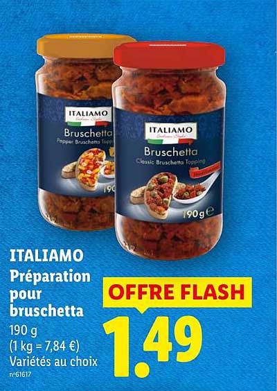 ITALIAMO Préparation pour bruschetta 190 g Variétés au choix