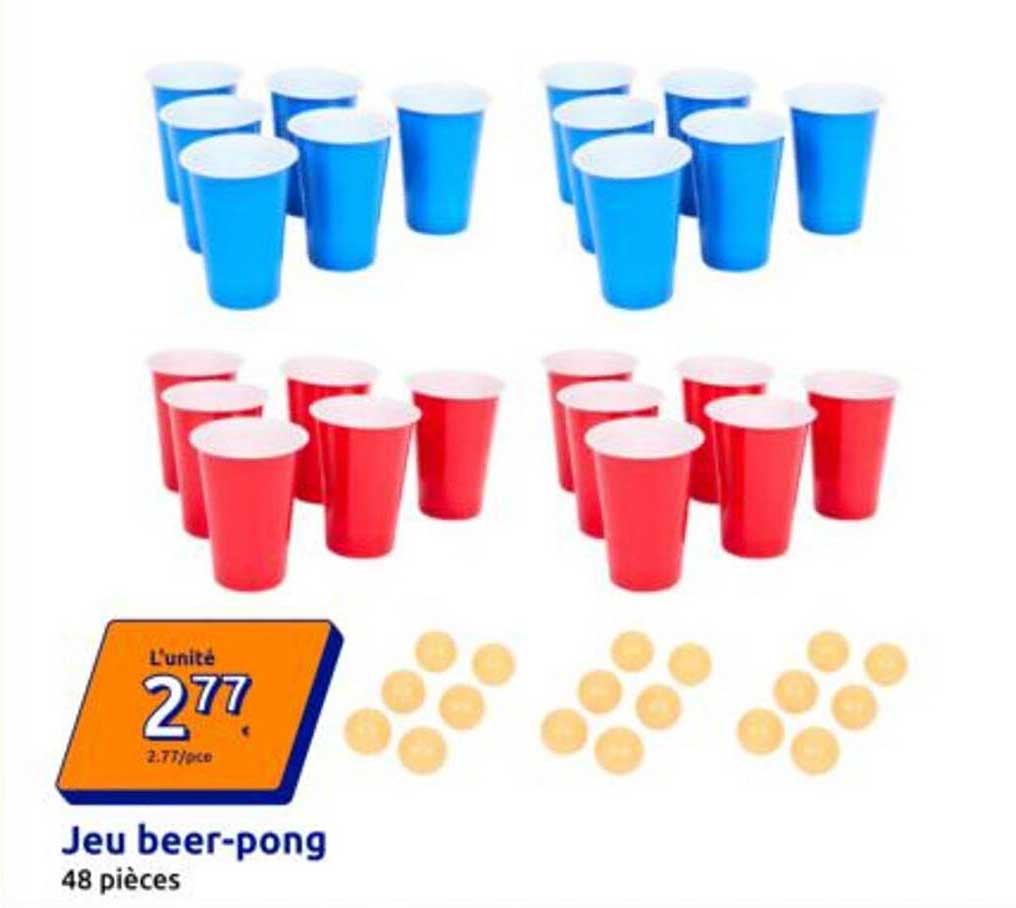 Jeu beer-pong 48 pièces