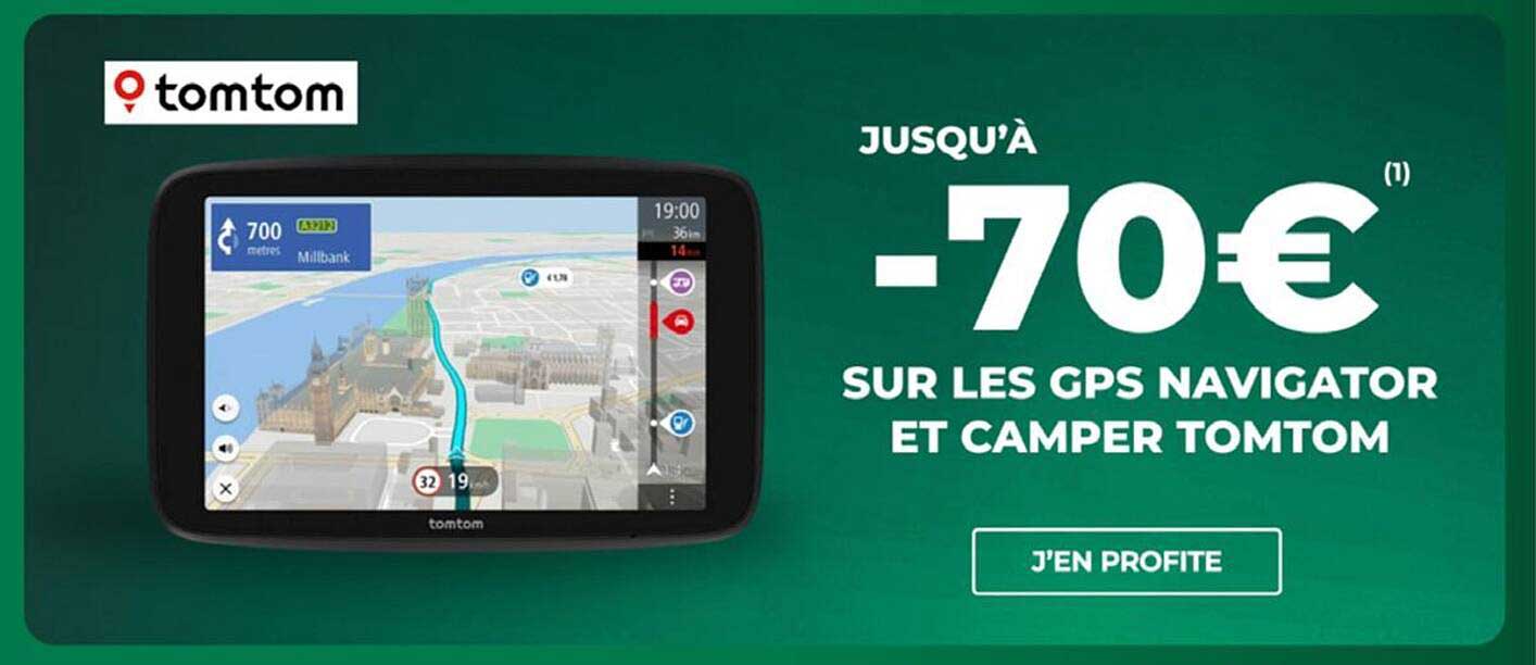 JUSQU’À -70€ SUR LES GPS NAVIGATOR ET CAMPER TOMTOM