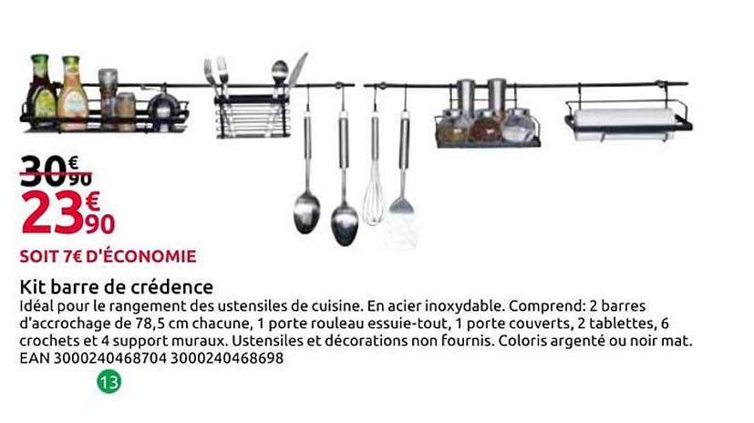 Kit barre de crédence