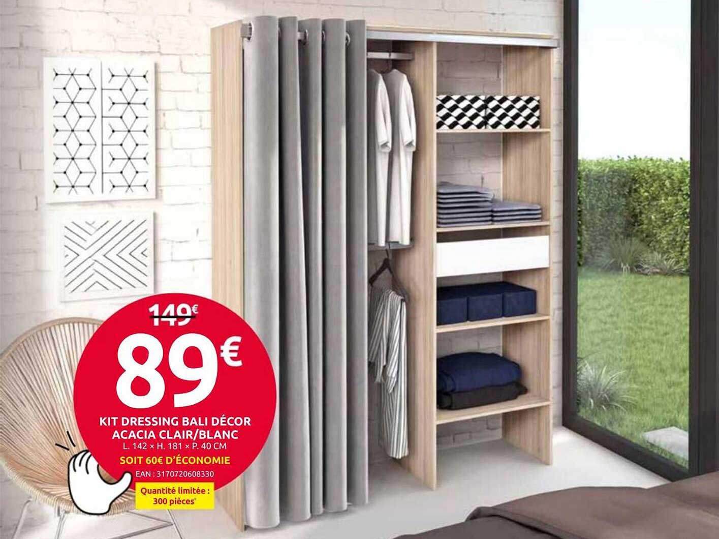 KIT DRESSING BALI DÉCOR ACACIA CLAIR/BLANC