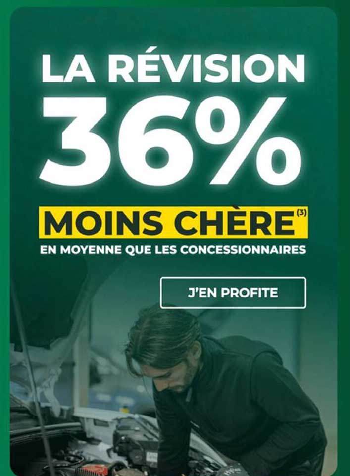 LA RÉVISION 36% MOINS CHÈRE EN MOYENNE QUE LES CONCESSIONNAIRES