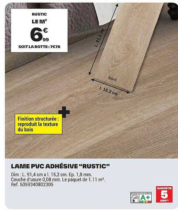 LAME PVC ADHÉSIVE “RUSTIC”