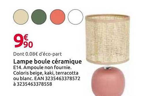 Lampe boule céramique