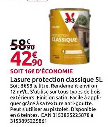 Lasure protection classique 5L