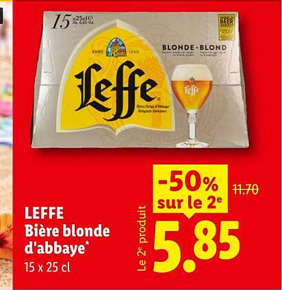 LEFFE Bière blonde d'abbaye* 15 x 25 cl