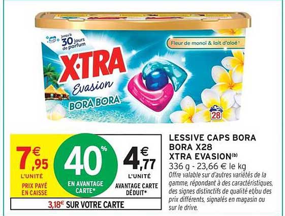 LESSIVE CAPS BORA BORA X28 XTRA EVASION