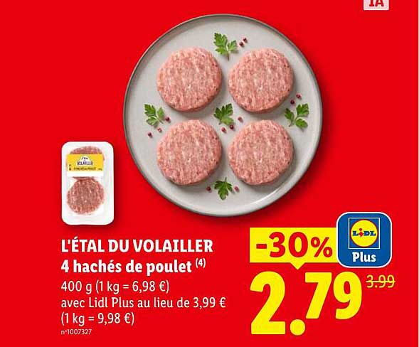 L'ÉTAL DU VOLAILLER 4 hachés de poulet