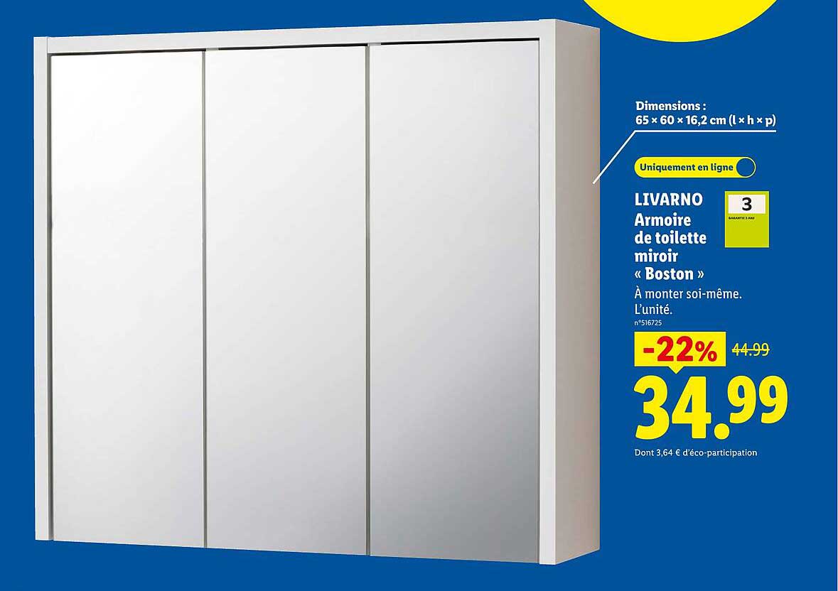 LIVARNO Armoire de toilette miroir « Boston »