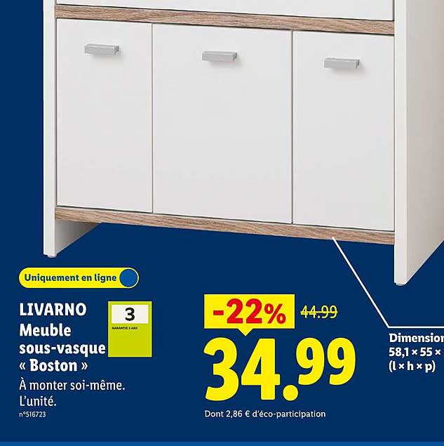 LIVARNO Meuble sous-vasque « Boston »