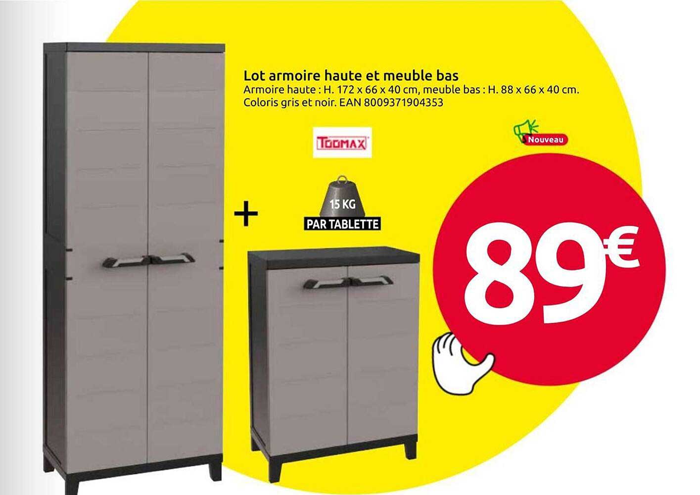 Lot armoire haute et meuble bas