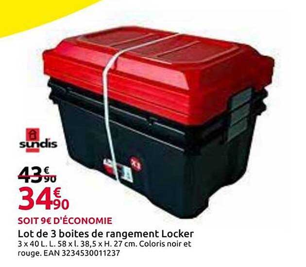 Lot de 3 boites de rangement Locker