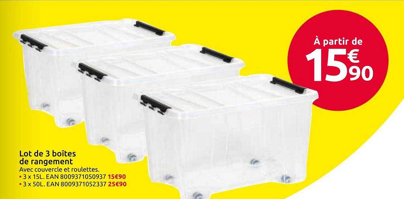 Lot de 3 boîtes de rangement