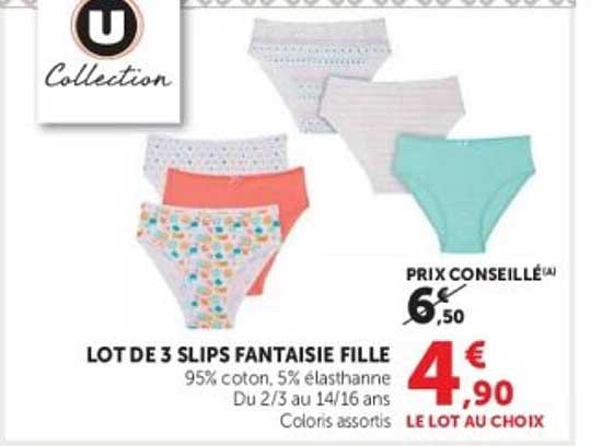 LOT DE 3 SLIPS FANTAISIE FILLE