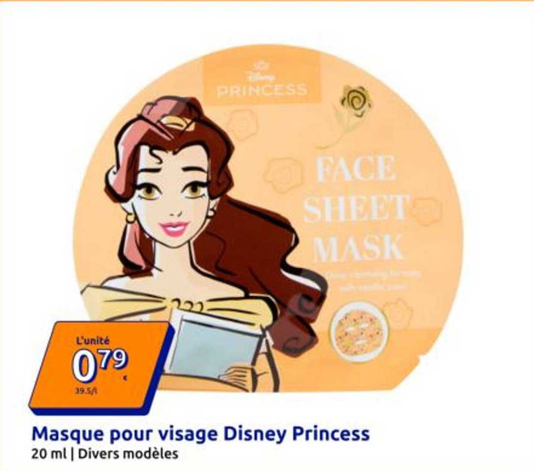 Masque pour visage Disney Princess 20 ml | Divers modèles
