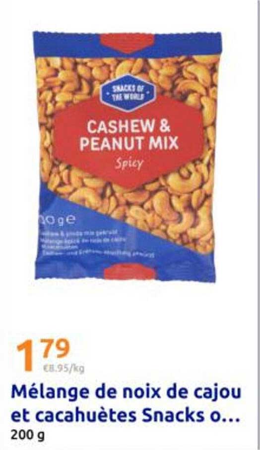 Mélange de noix de cajou et cacahuètes Snacks o...