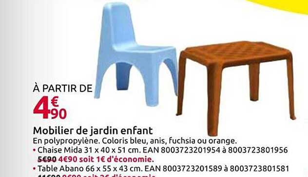 Mobilier de jardin enfant