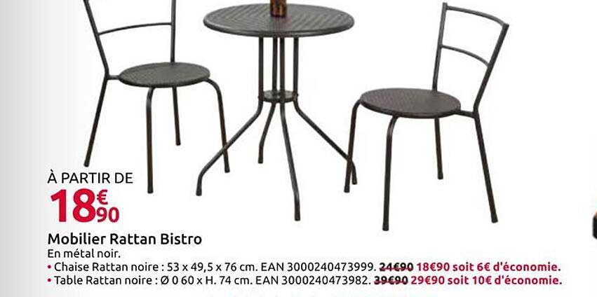 Mobilier Rattan Bistro