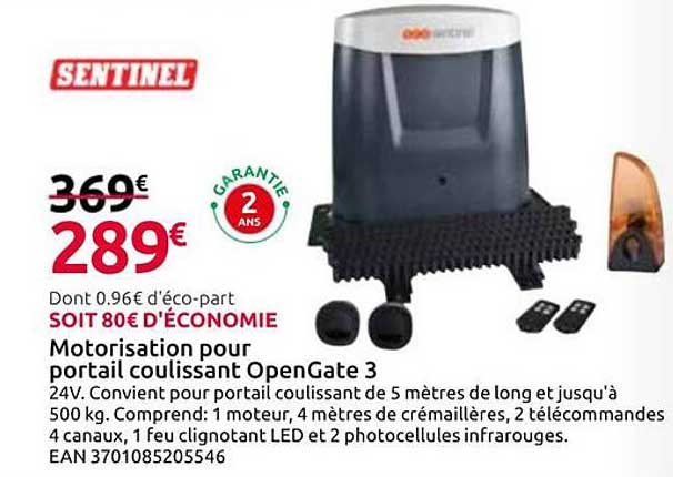Motorisation pour portail coulissant OpenGate 3