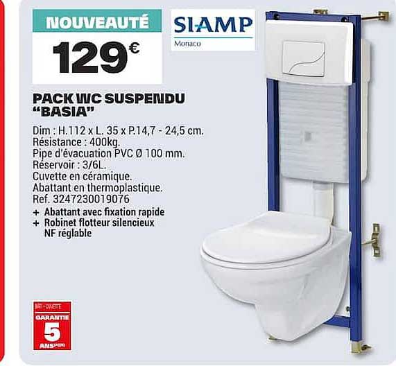 PACK WC SUSPENDU "BASIA"