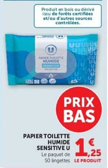 PAPIER TOILETTE HUMIDE SENSITIVE U