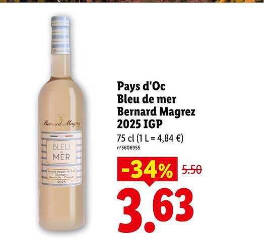 Pays d'Oc Bleu de mer Bernard Magrez 2025 IGP