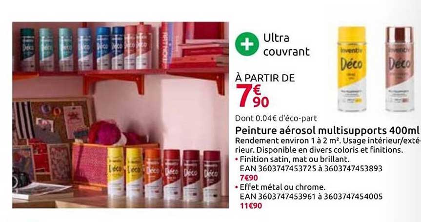 Peinture aérosol multisupports 400ml