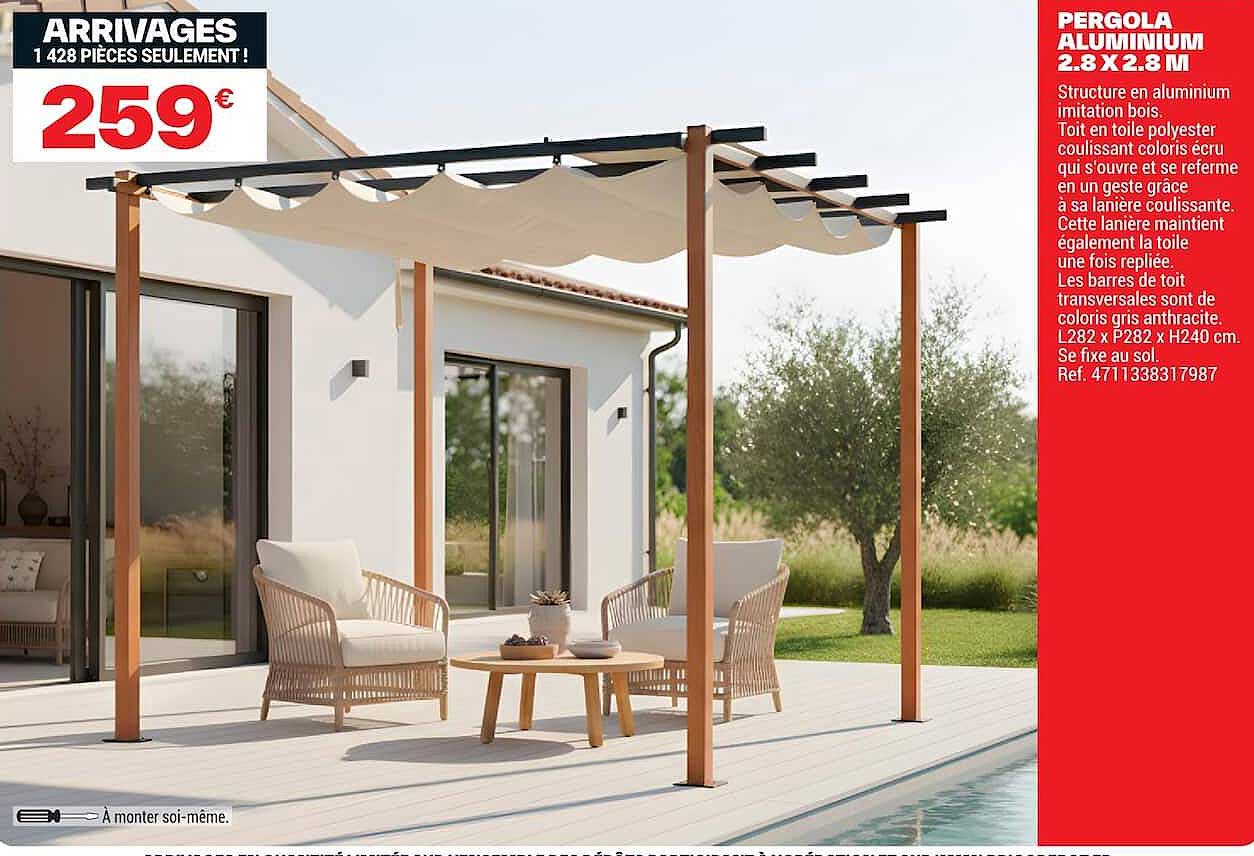PERGOLA ALUMINIUM 2.8 X 2.8 M