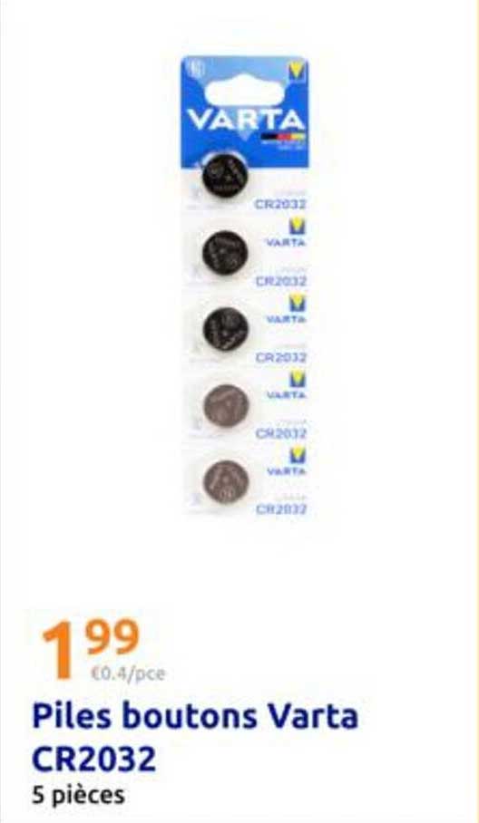 Piles boutons Varta CR2032 5 pièces