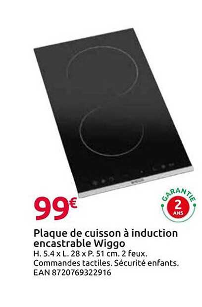 Plaque de cuisson à induction encastrable Wiggo