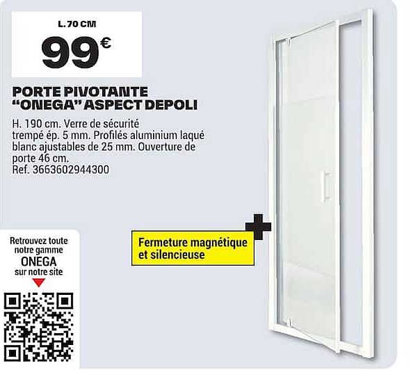 PORTE PIVOTANTE "ONEGA" ASPECT DEPOLI