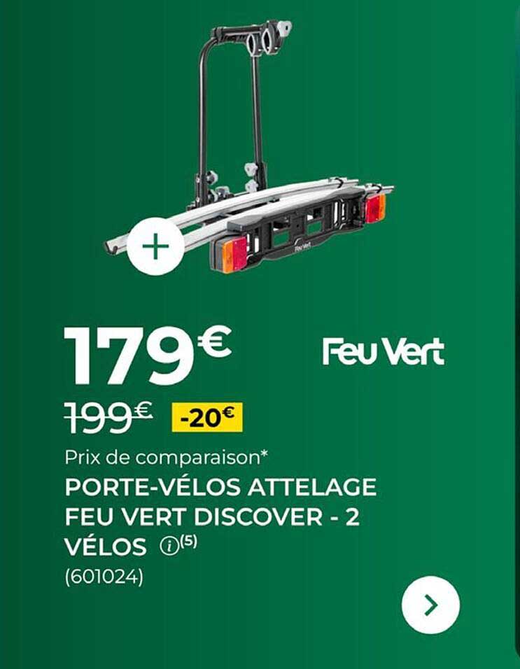 PORTE-VÉLOS ATTELAGE FEU VERT DISCOVER - 2 VÉLOS