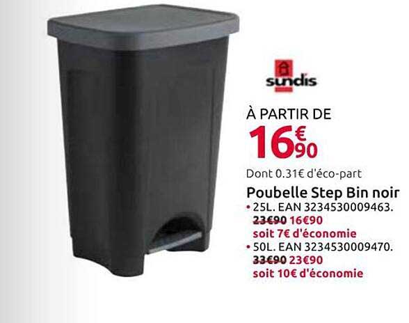 Poubelle Step Bin noir