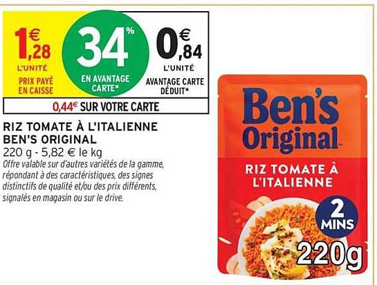 RIZ TOMATE À L’ITALIENNE BEN'S ORIGINAL