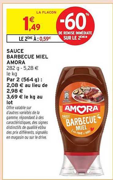 SAUCE BARBECUE MIEL AMORA