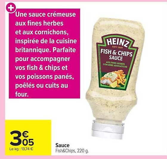 Sauce Fish&Chips, 220 g.