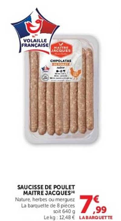 SAUCISSE DE POULET MAITRE JACQUES