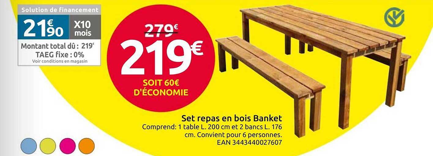 Set repas en bois Banket