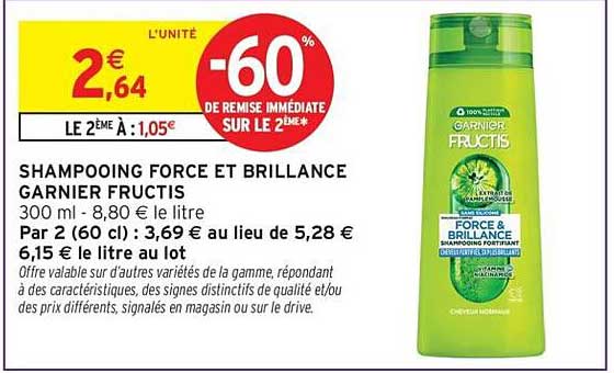 SHAMPOOING FORCE ET BRILLANCE GARNIER FRUCTIS