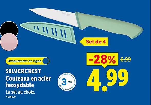 SILVERCREST Couteaux en acier inoxydable