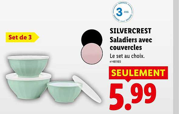 SILVERCREST Saladier avec couvercles